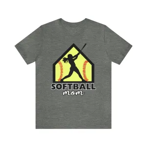 Softball Mom with base Short Sleeve Tee