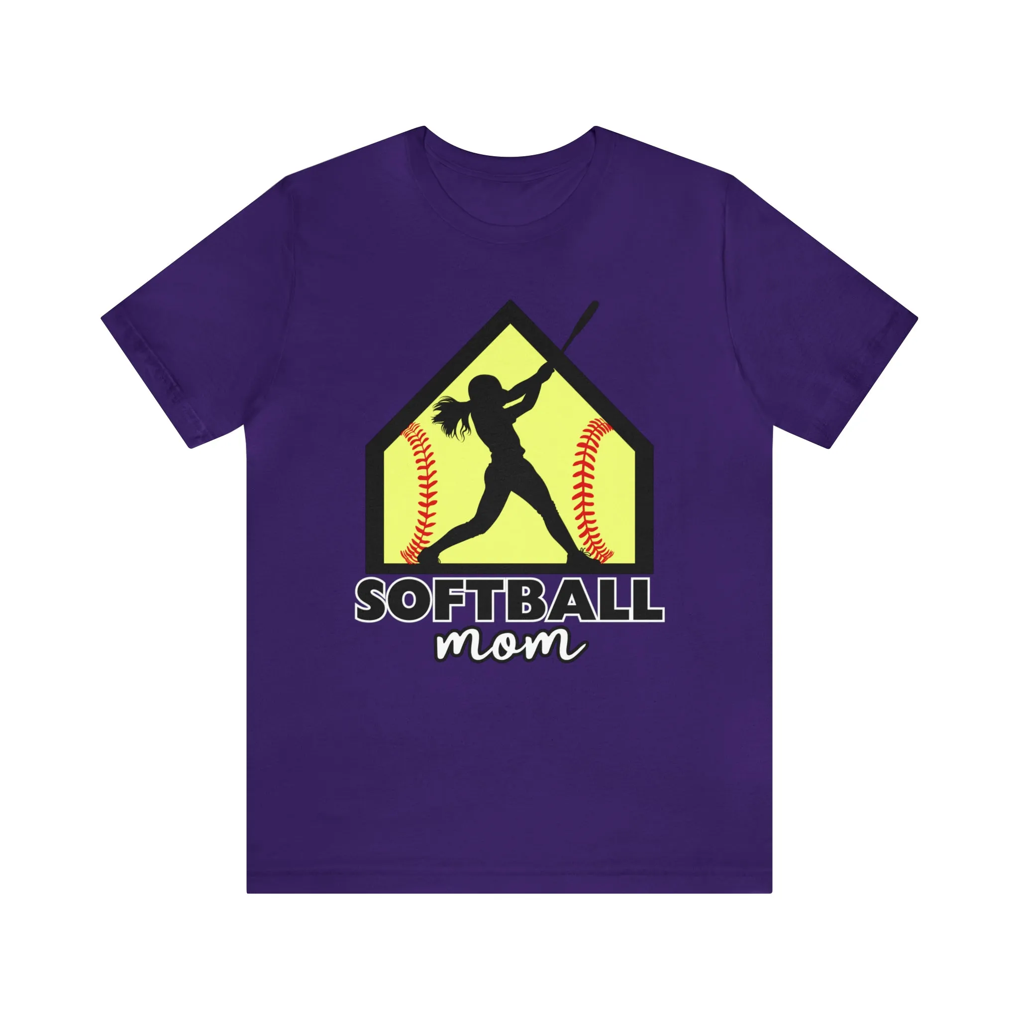 Softball Mom with base Short Sleeve Tee
