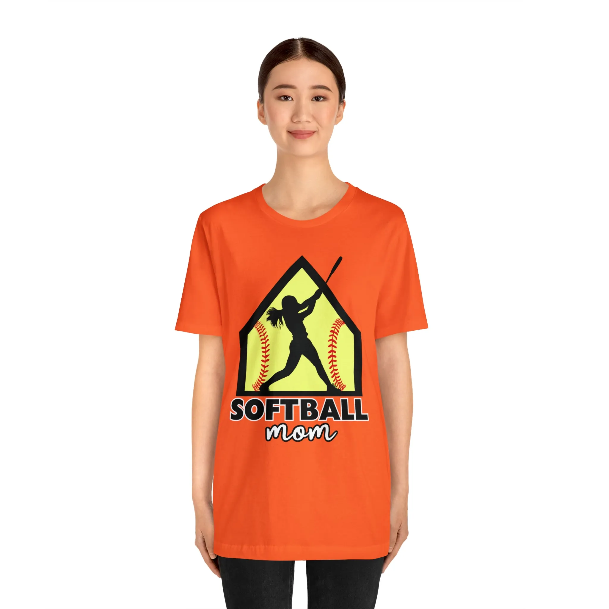 Softball Mom with base Short Sleeve Tee