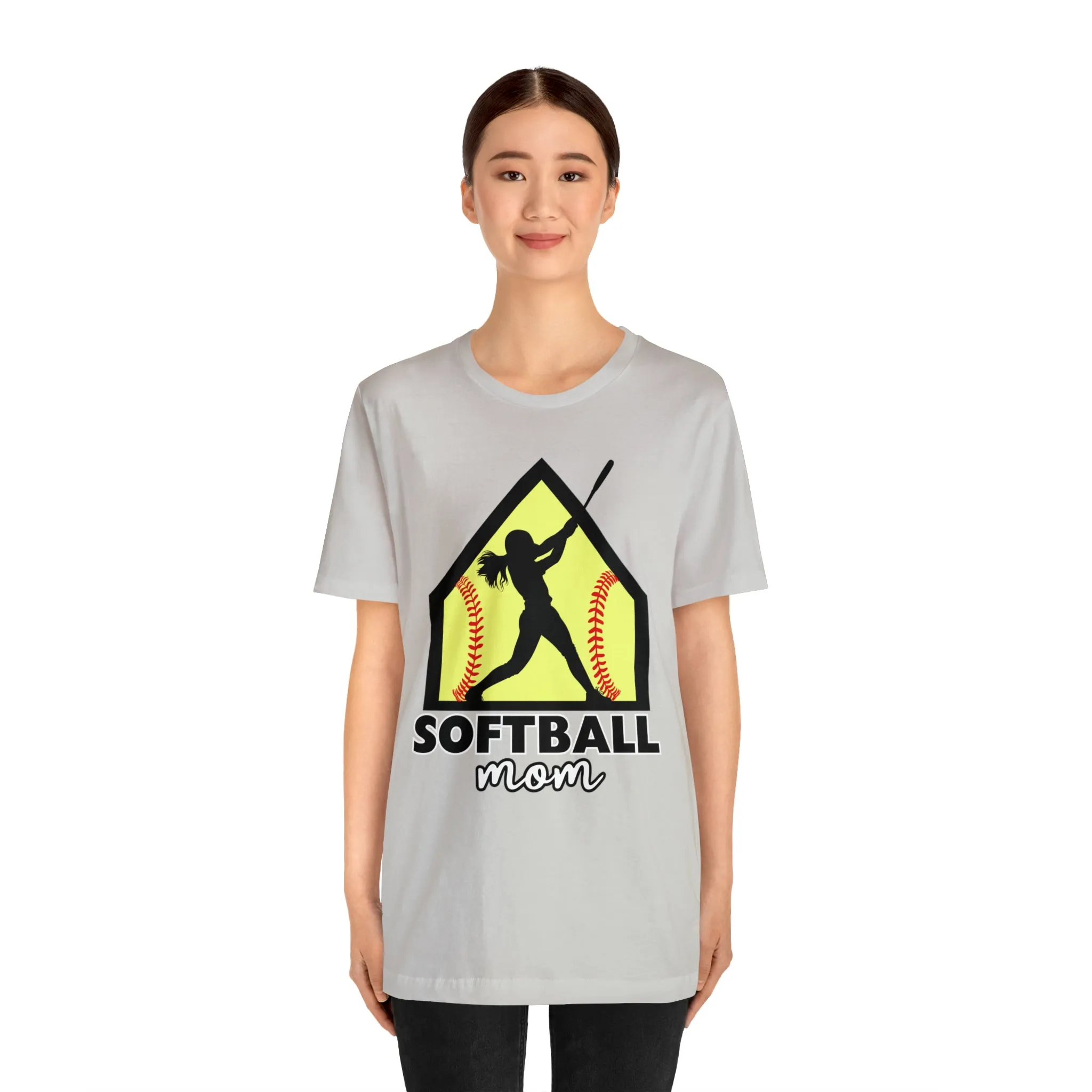 Softball Mom with base Short Sleeve Tee