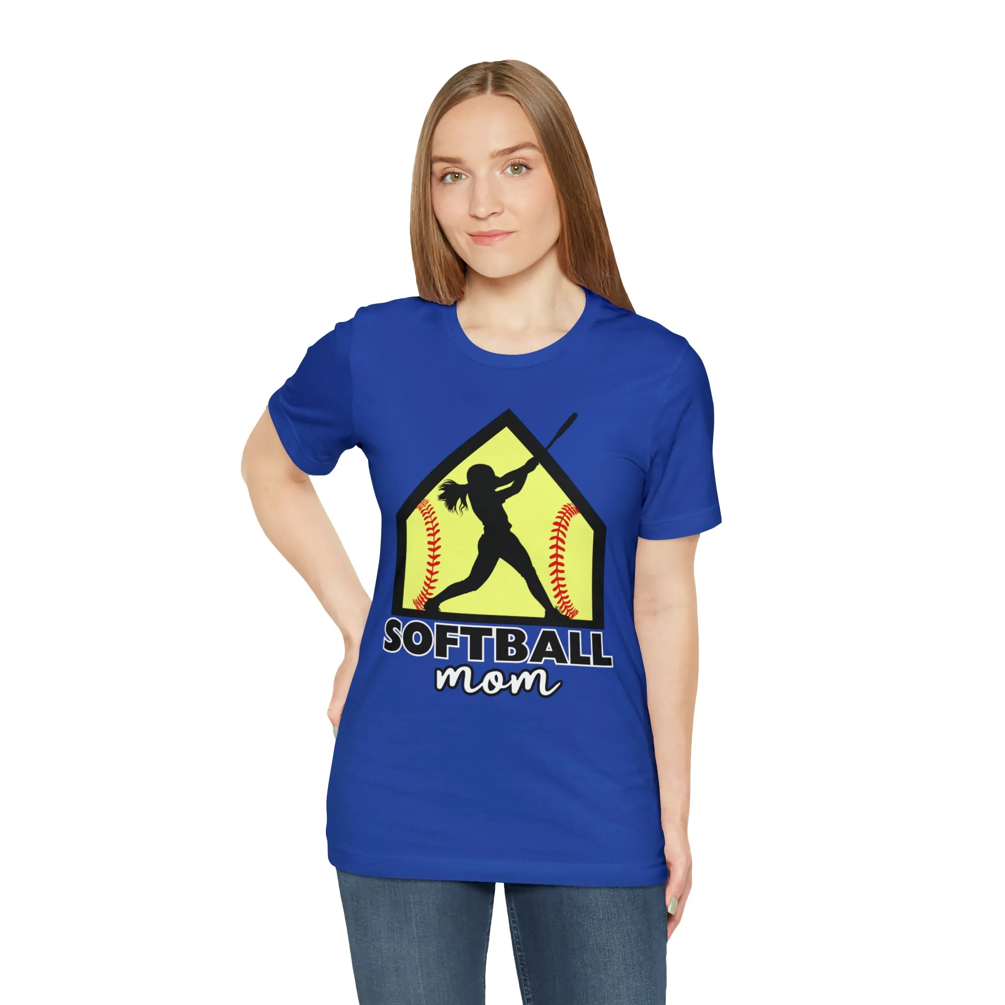 Softball Mom with base Short Sleeve Tee
