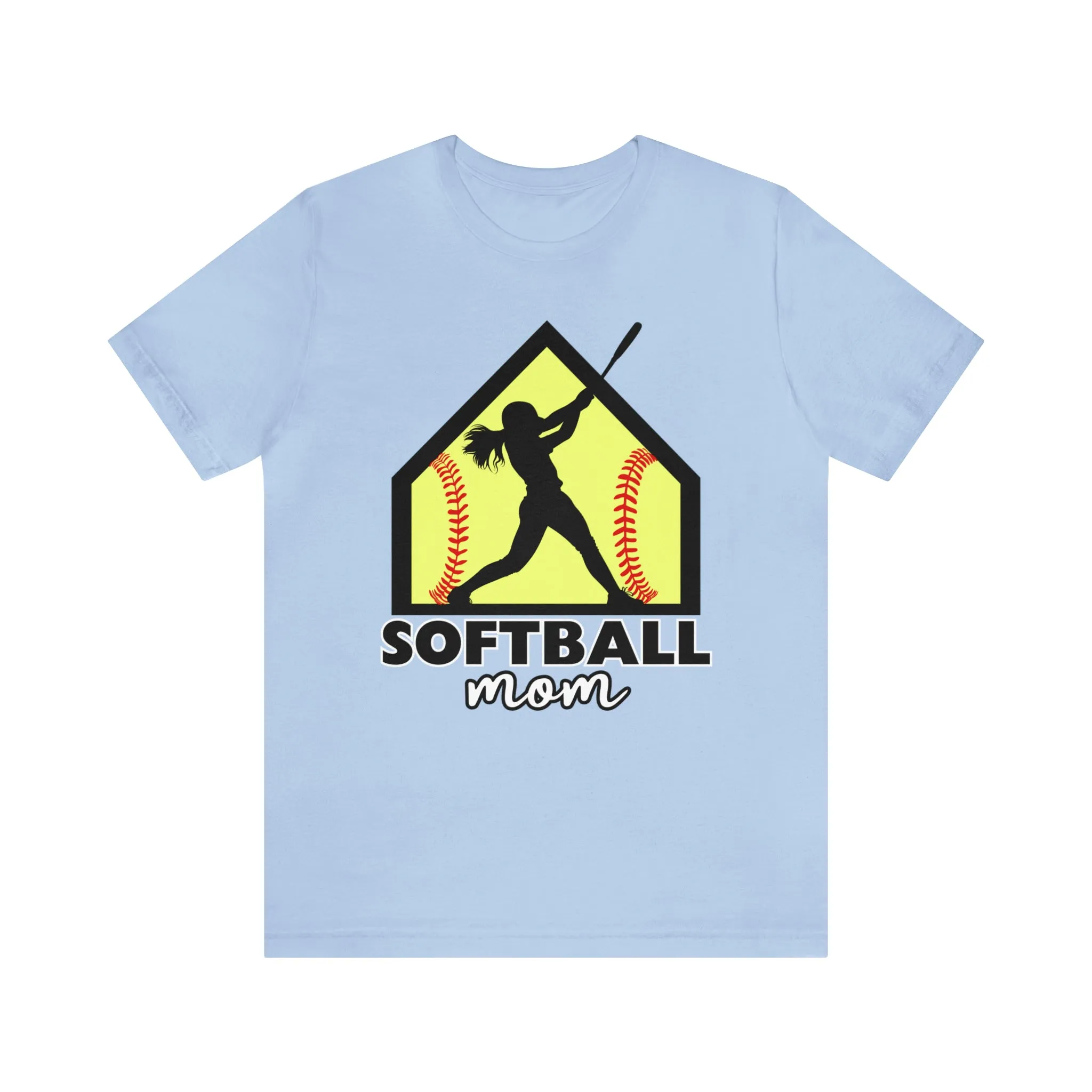 Softball Mom with base Short Sleeve Tee