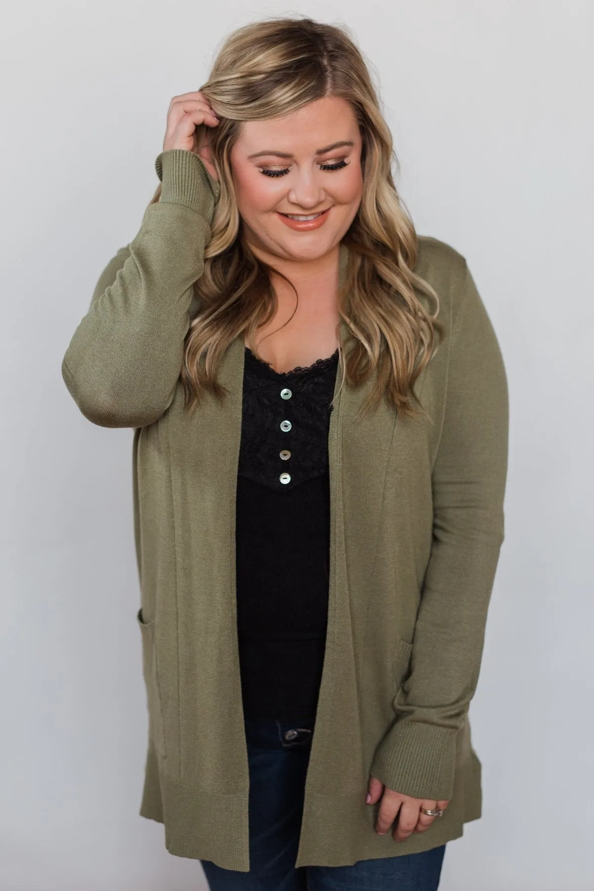 Softest Cardigan Ever- Light Olive
