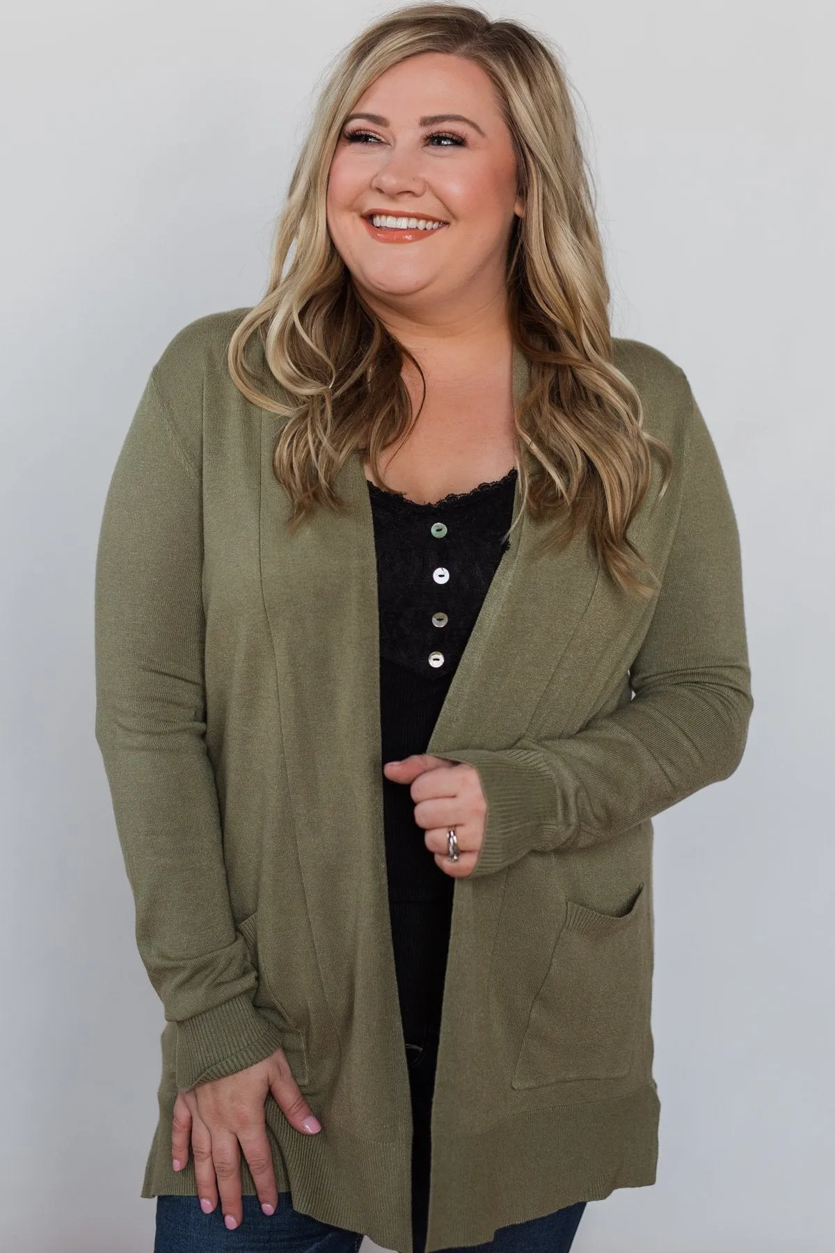 Softest Cardigan Ever- Light Olive