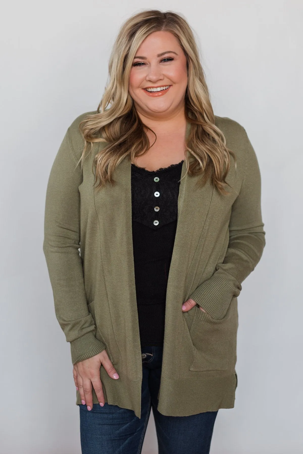 Softest Cardigan Ever- Light Olive