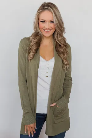Softest Cardigan Ever- Light Olive