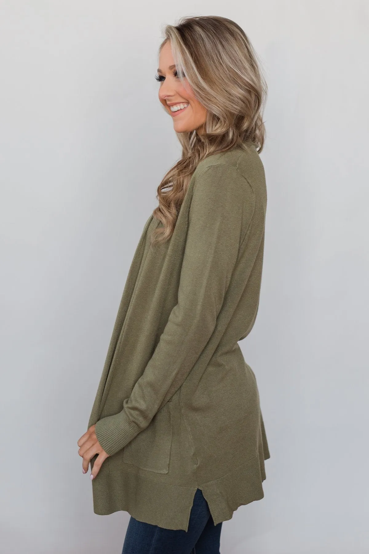 Softest Cardigan Ever- Light Olive