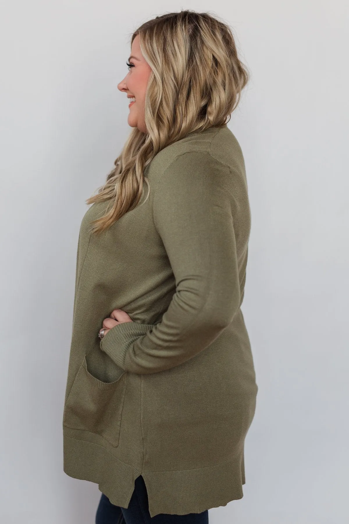Softest Cardigan Ever- Light Olive