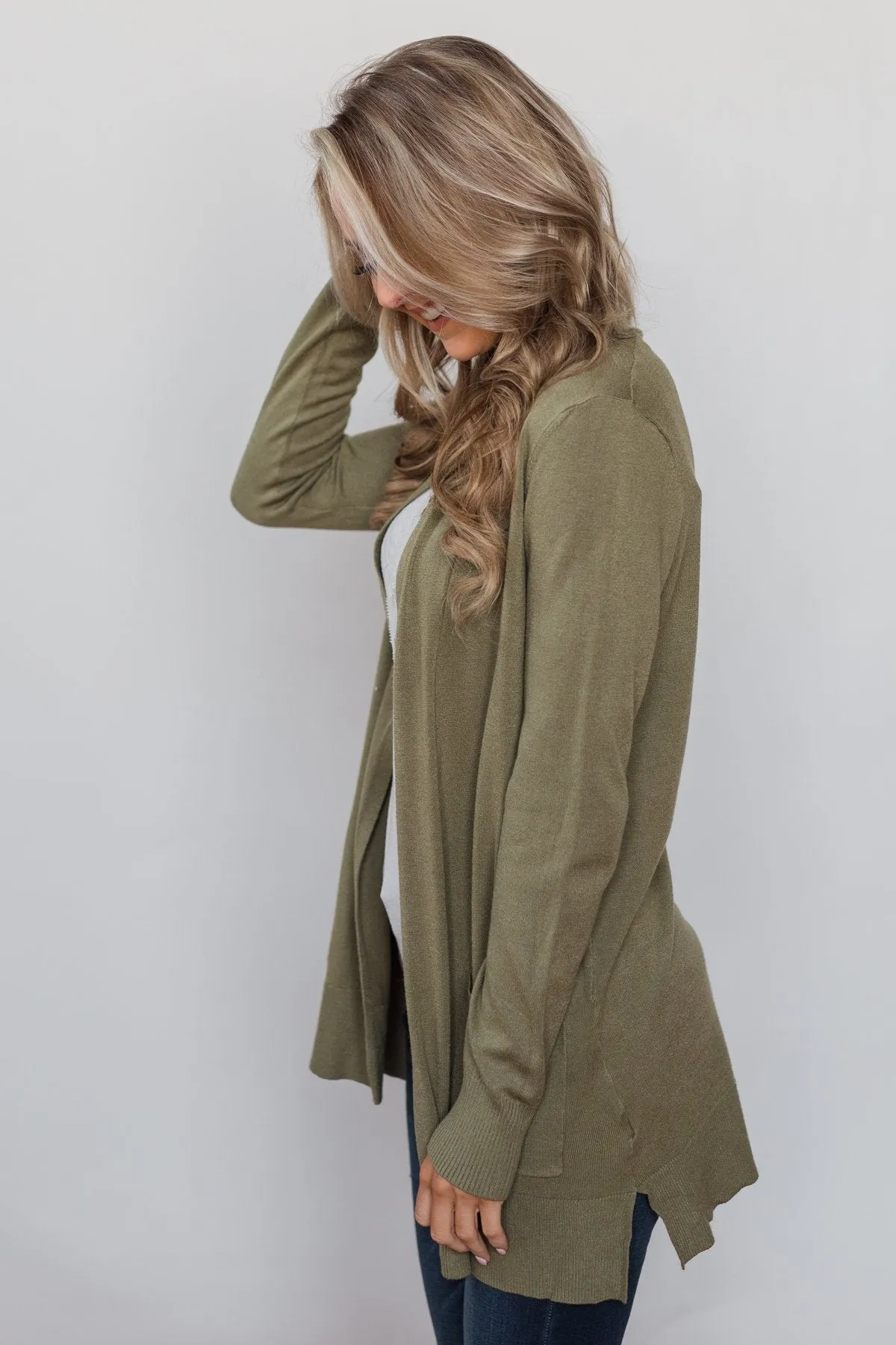Softest Cardigan Ever- Light Olive
