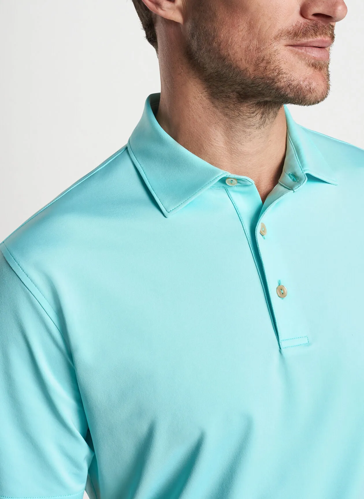 Solid Performance Jersey Polo (Cabana Blue)