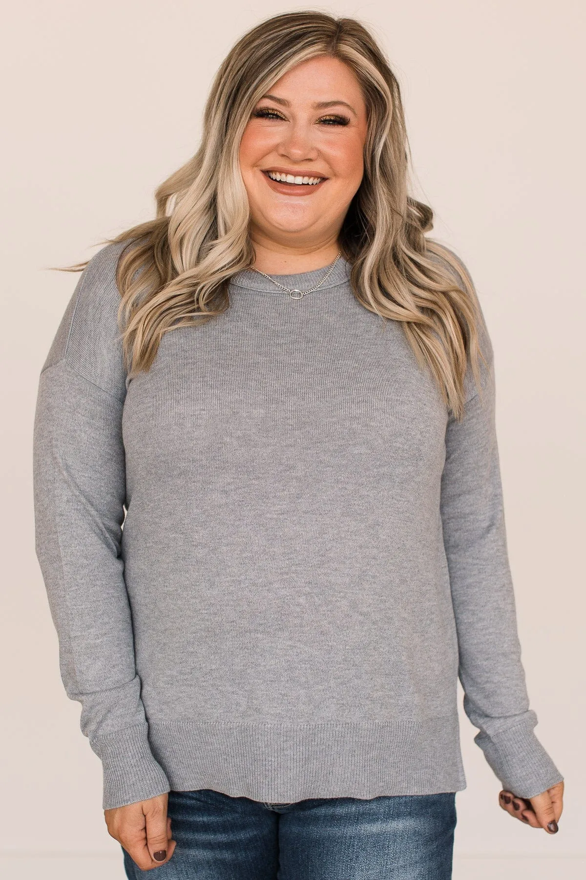 Soothes The Soul Knit Top- Heather Grey