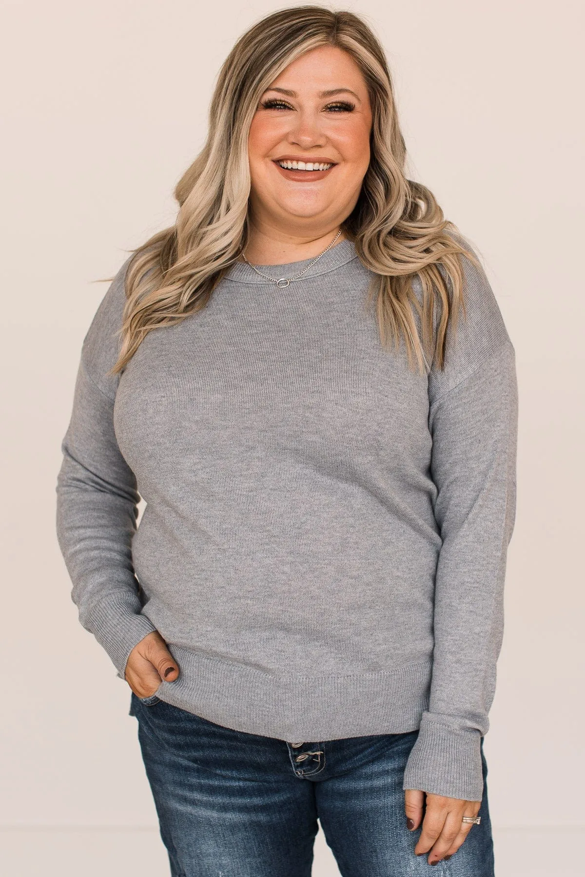 Soothes The Soul Knit Top- Heather Grey