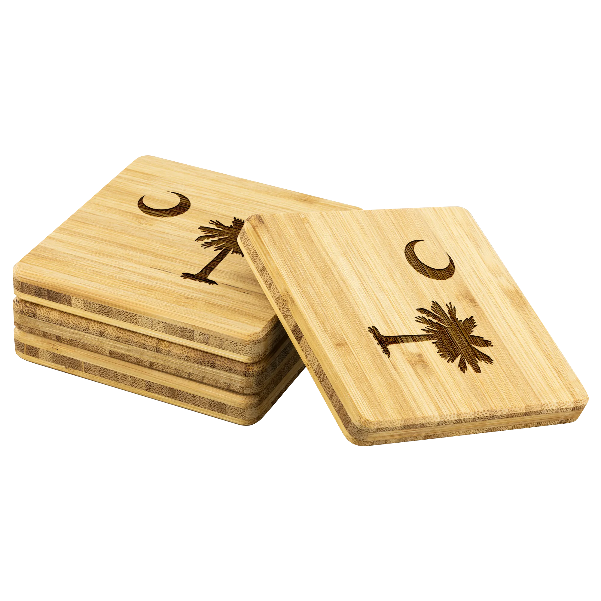 South Carolina Logo Bamboo Coaster Set