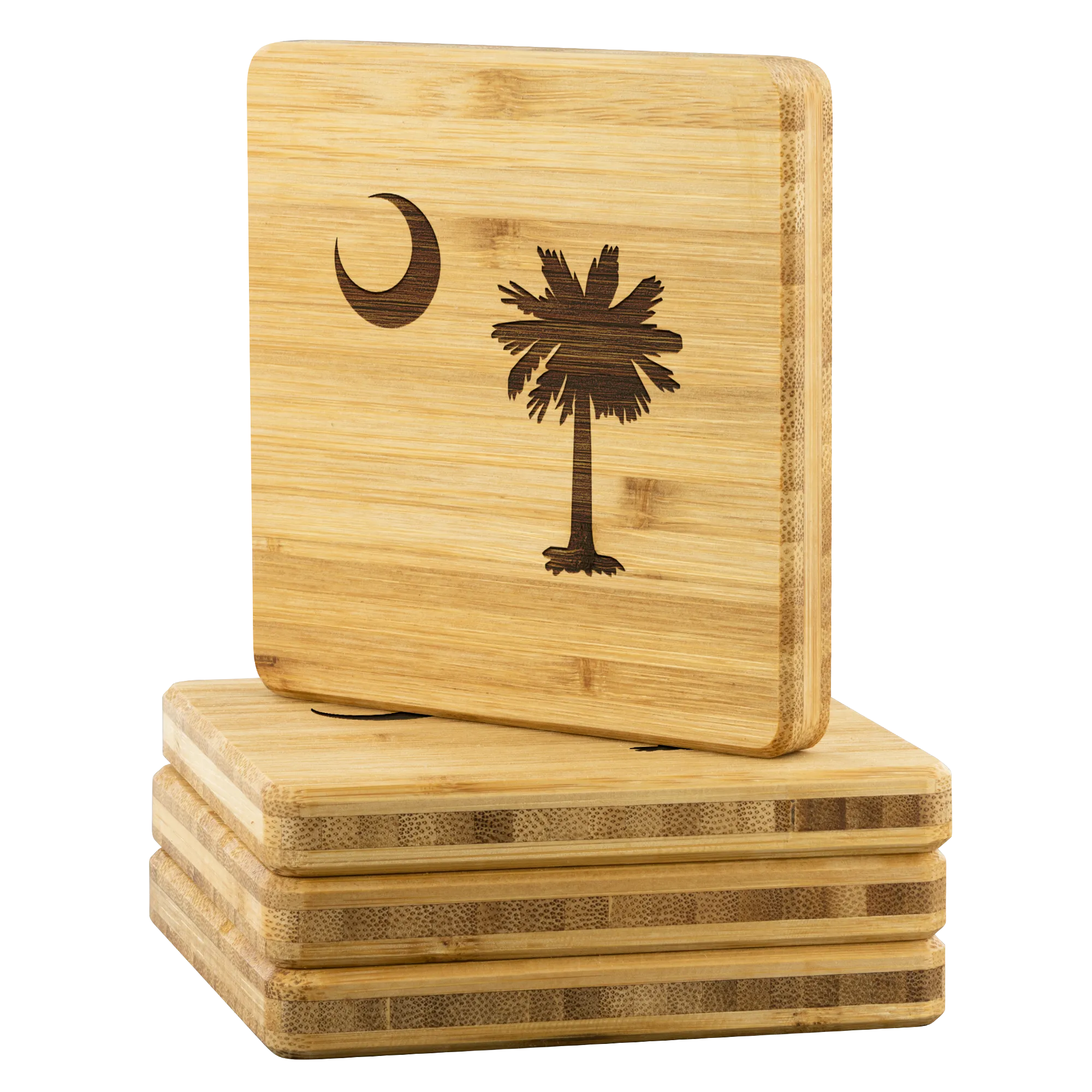 South Carolina Logo Bamboo Coaster Set