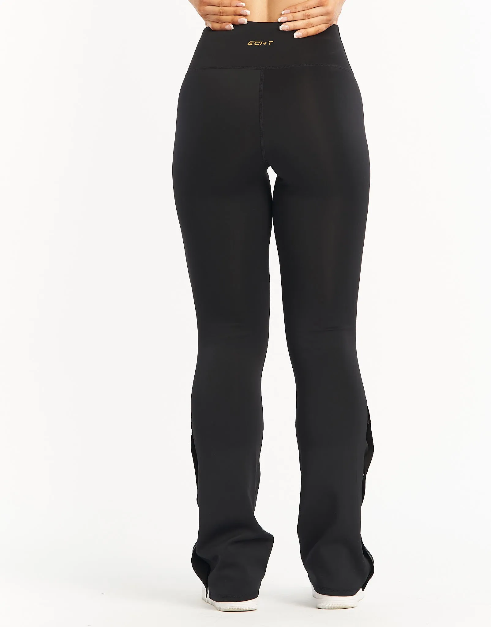 Split Flare Pants - Black