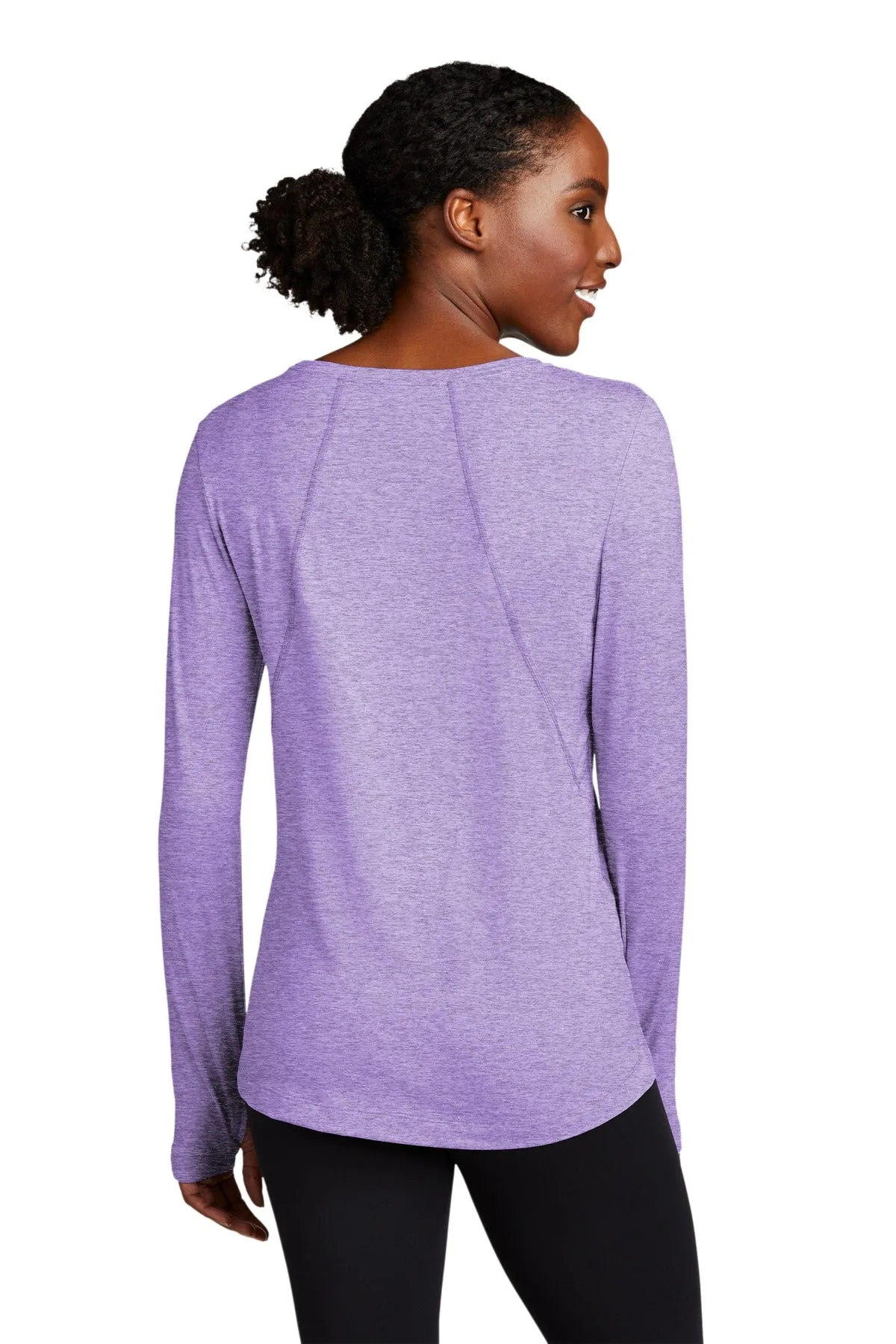 Sport-Tek  Women's Exchange 1.5 Long Sleeve Crew. LST710 Hyacinth Heather
