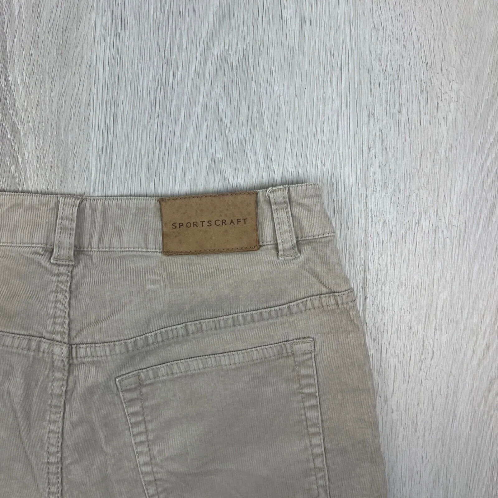 Sportscraft Womens Beige Straight Corduroy Pants Size 6