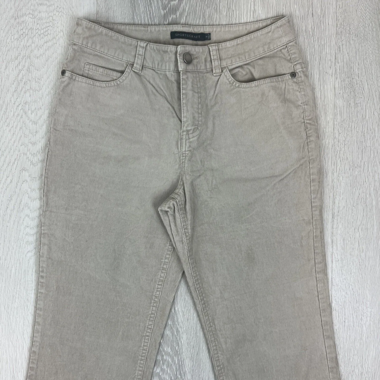 Sportscraft Womens Beige Straight Corduroy Pants Size 6
