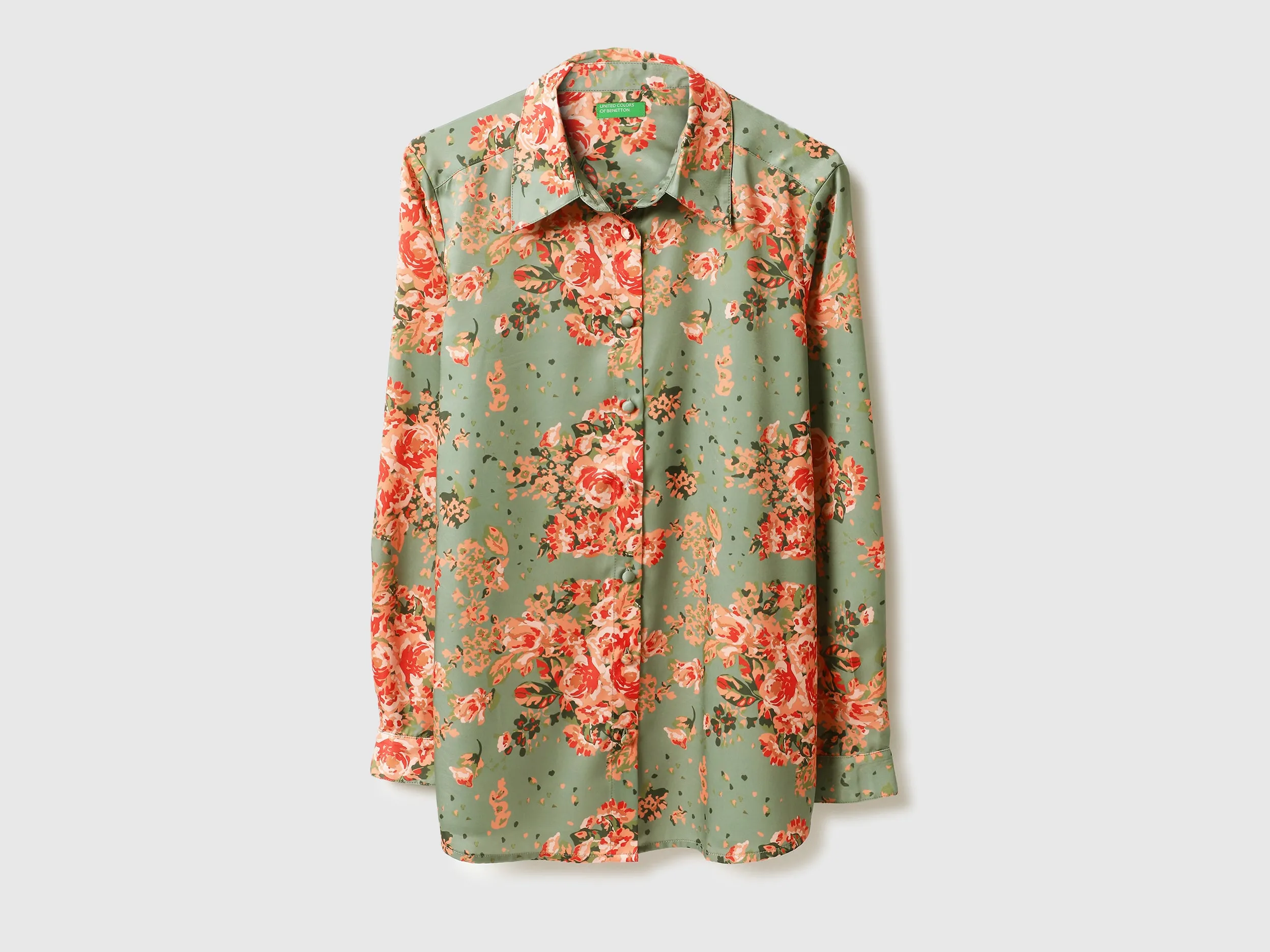Spread Collar Floral Print Shirts