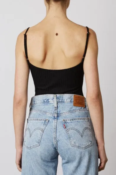 Stretch Ribbed V Cut Bodysuit