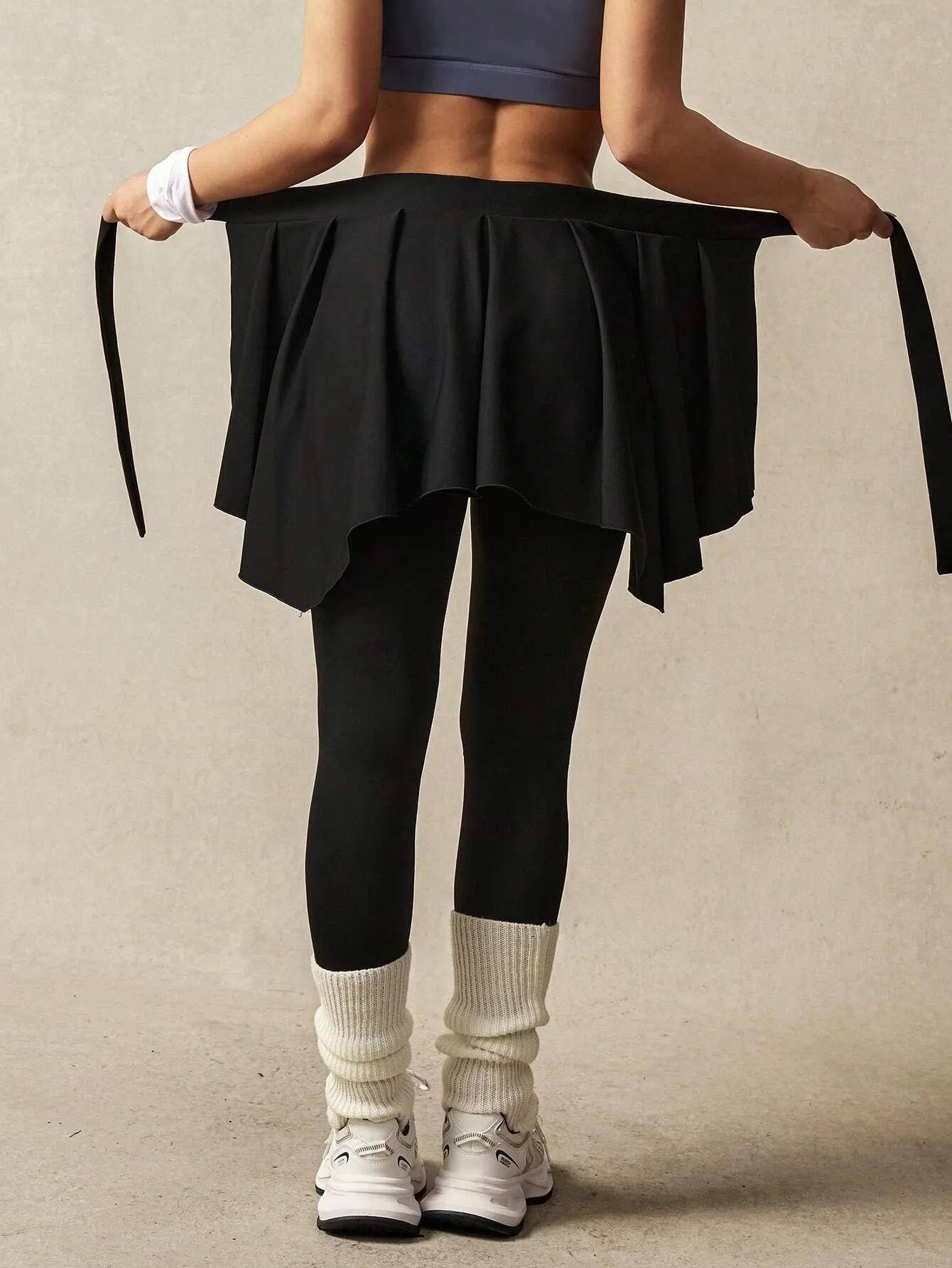 Stylish & Comfortable Patchwork Ruffle Trim Fitness Leggings