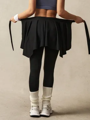 Stylish & Comfortable Patchwork Ruffle Trim Fitness Leggings