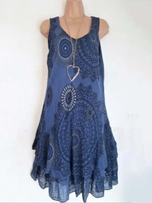 Stylish Double Layers Sleeveless Dress