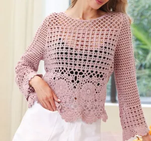 Summer Day Crochet Top - Rose