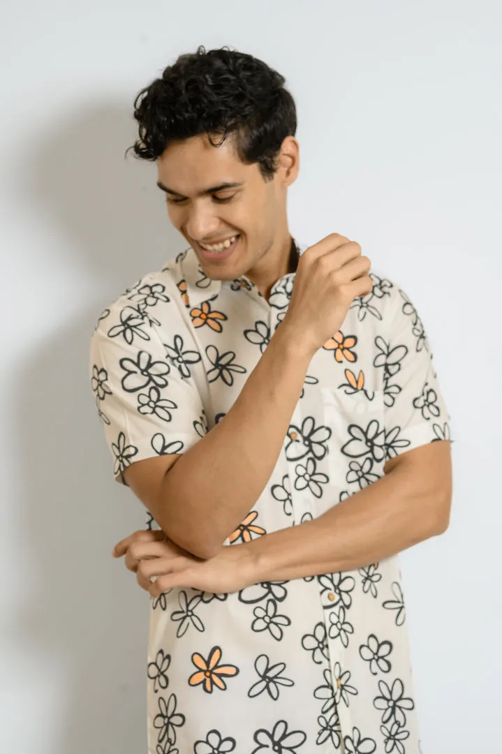 Sun Sketch – Men’s Floral Beach Shirt