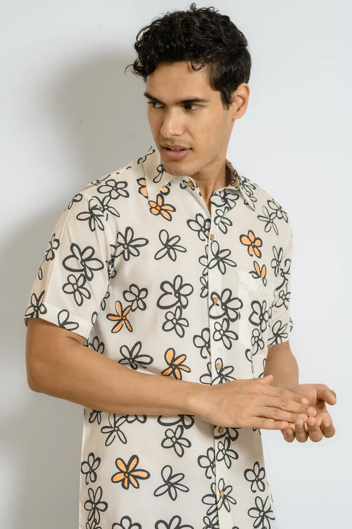 Sun Sketch – Men’s Floral Beach Shirt