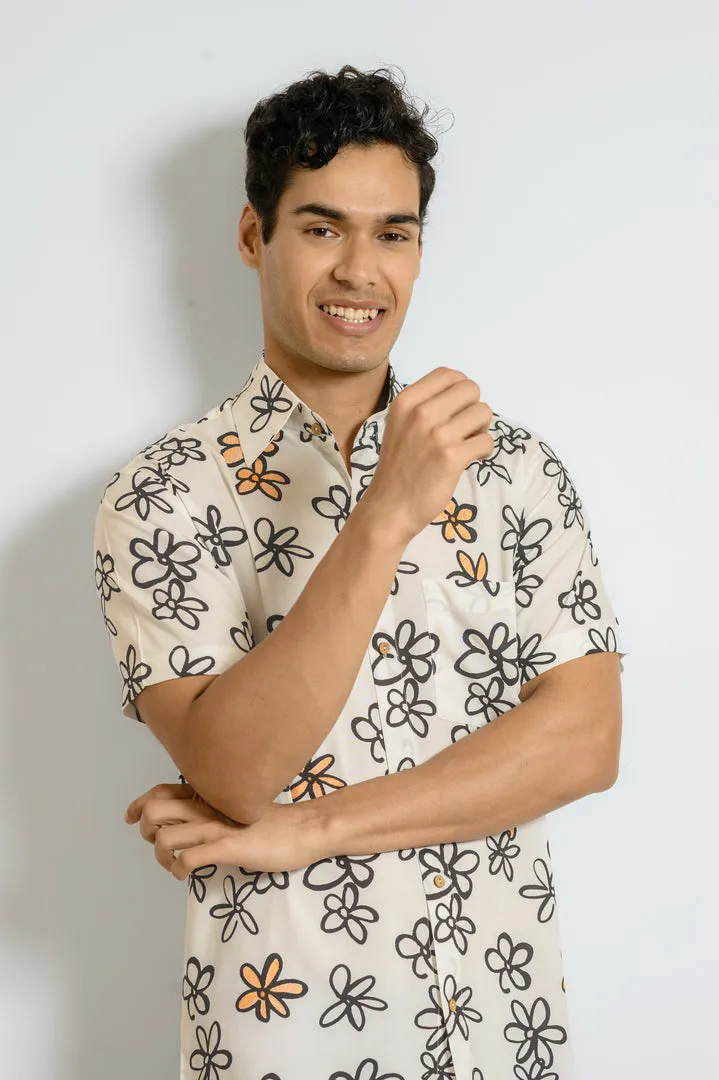 Sun Sketch – Men’s Floral Beach Shirt
