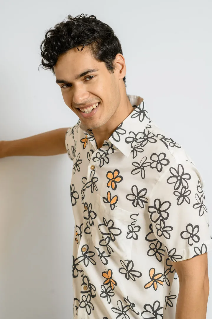 Sun Sketch – Men’s Floral Beach Shirt