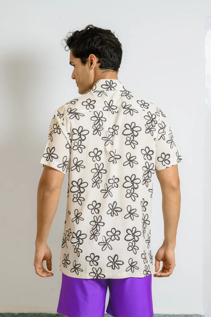 Sun Sketch – Men’s Floral Beach Shirt