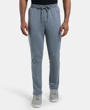 Super Combed Cotton Rich Pique Slim Fit Trackpant with Side Zipper Pockets - Performance Grey