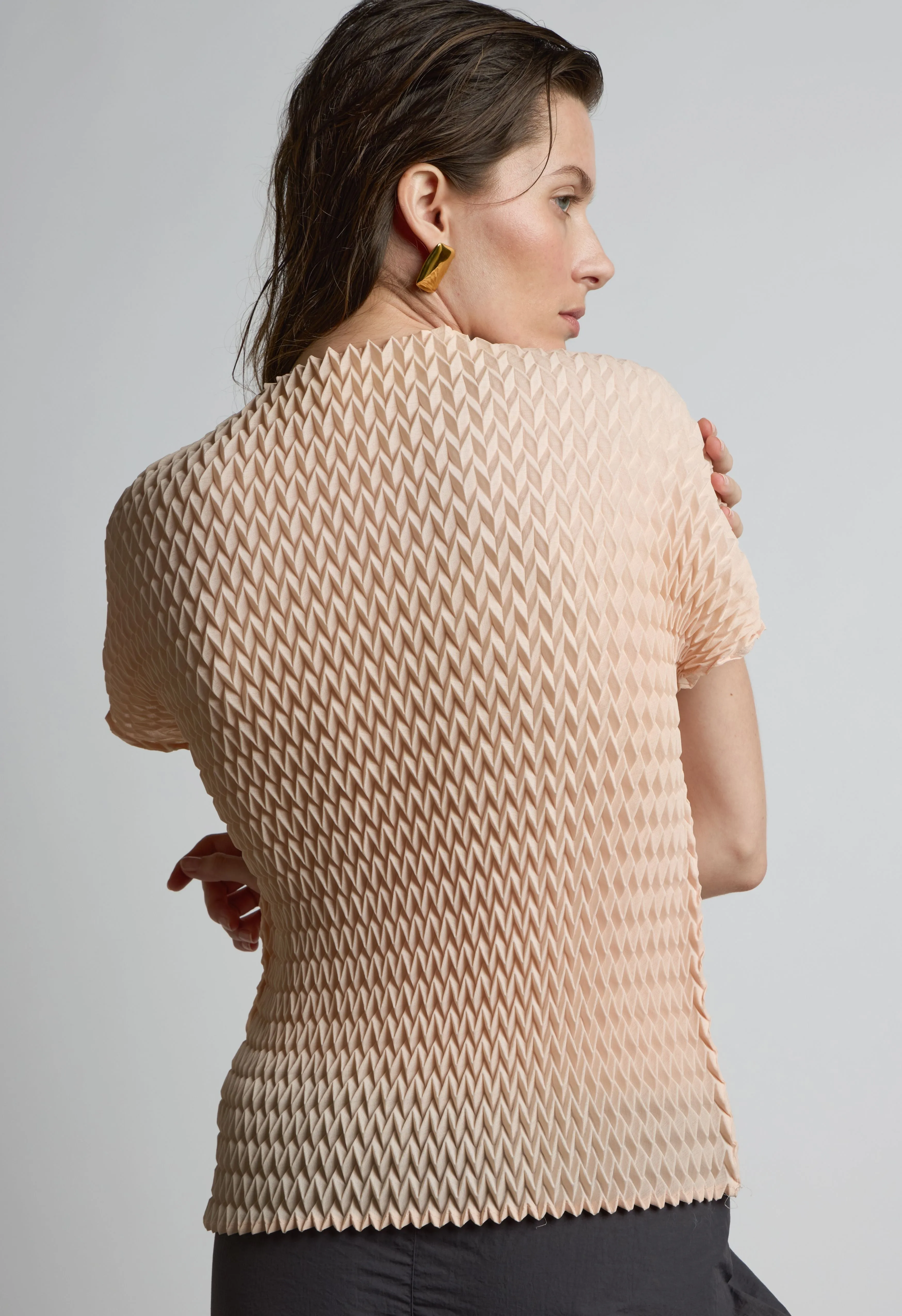 Tao Pleat Top in Peach