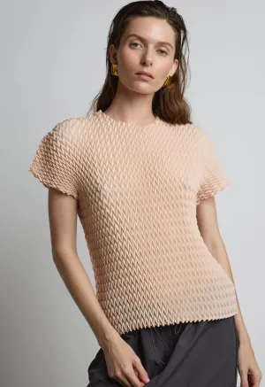 Tao Pleat Top in Peach