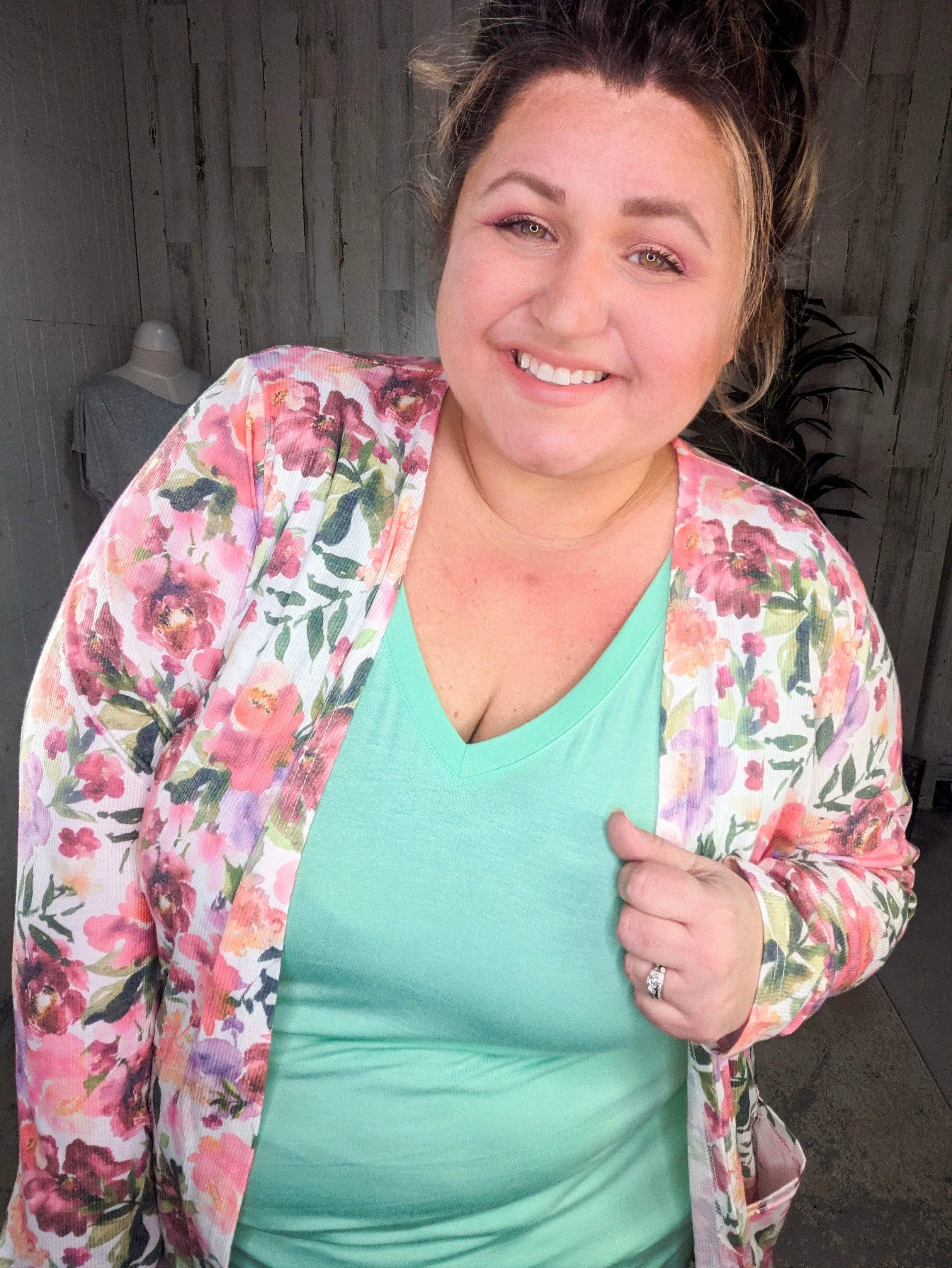 Teagan Triple Stretch Open Cardigan (Prints)