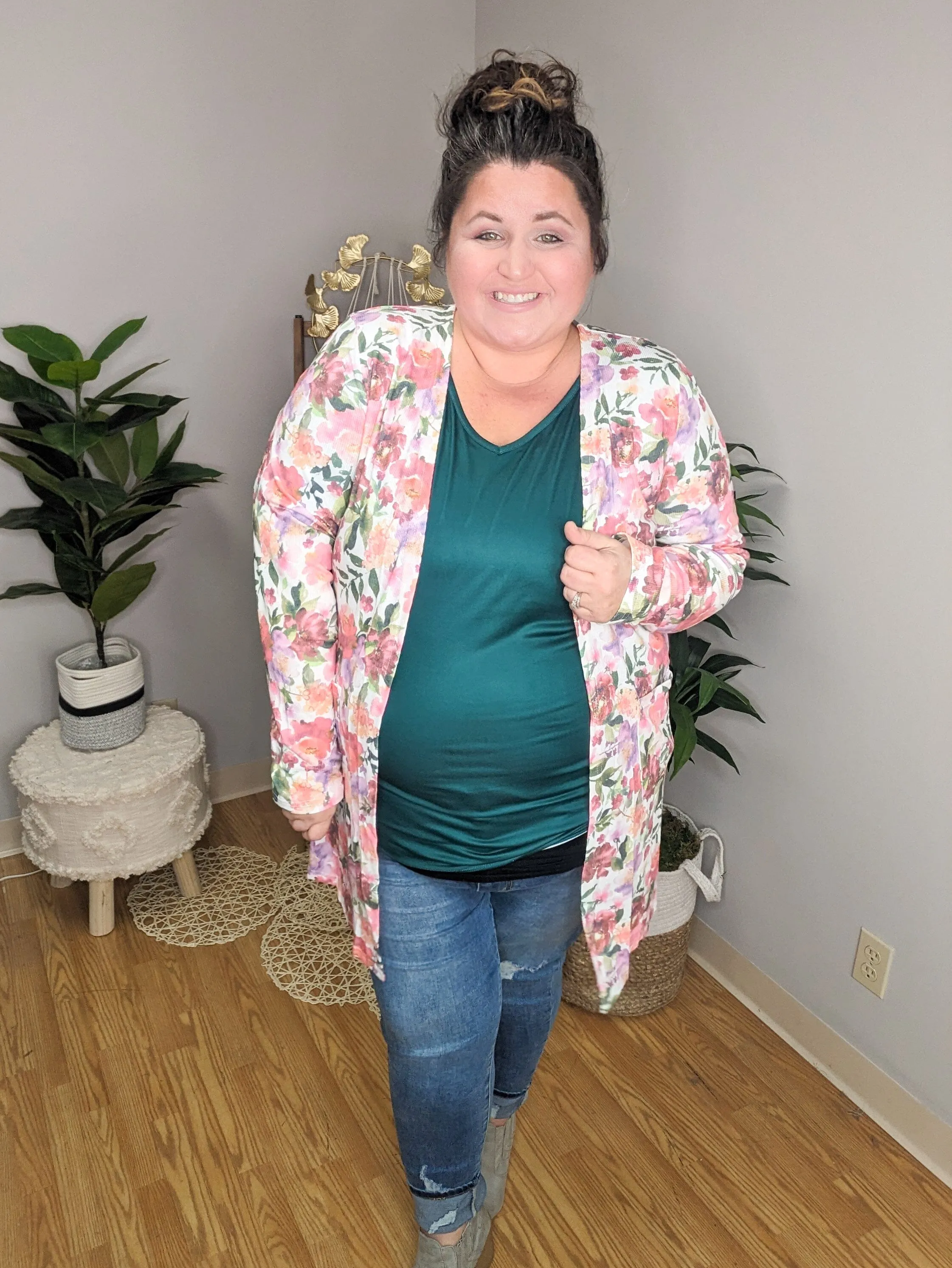 Teagan Triple Stretch Open Cardigan (Prints)