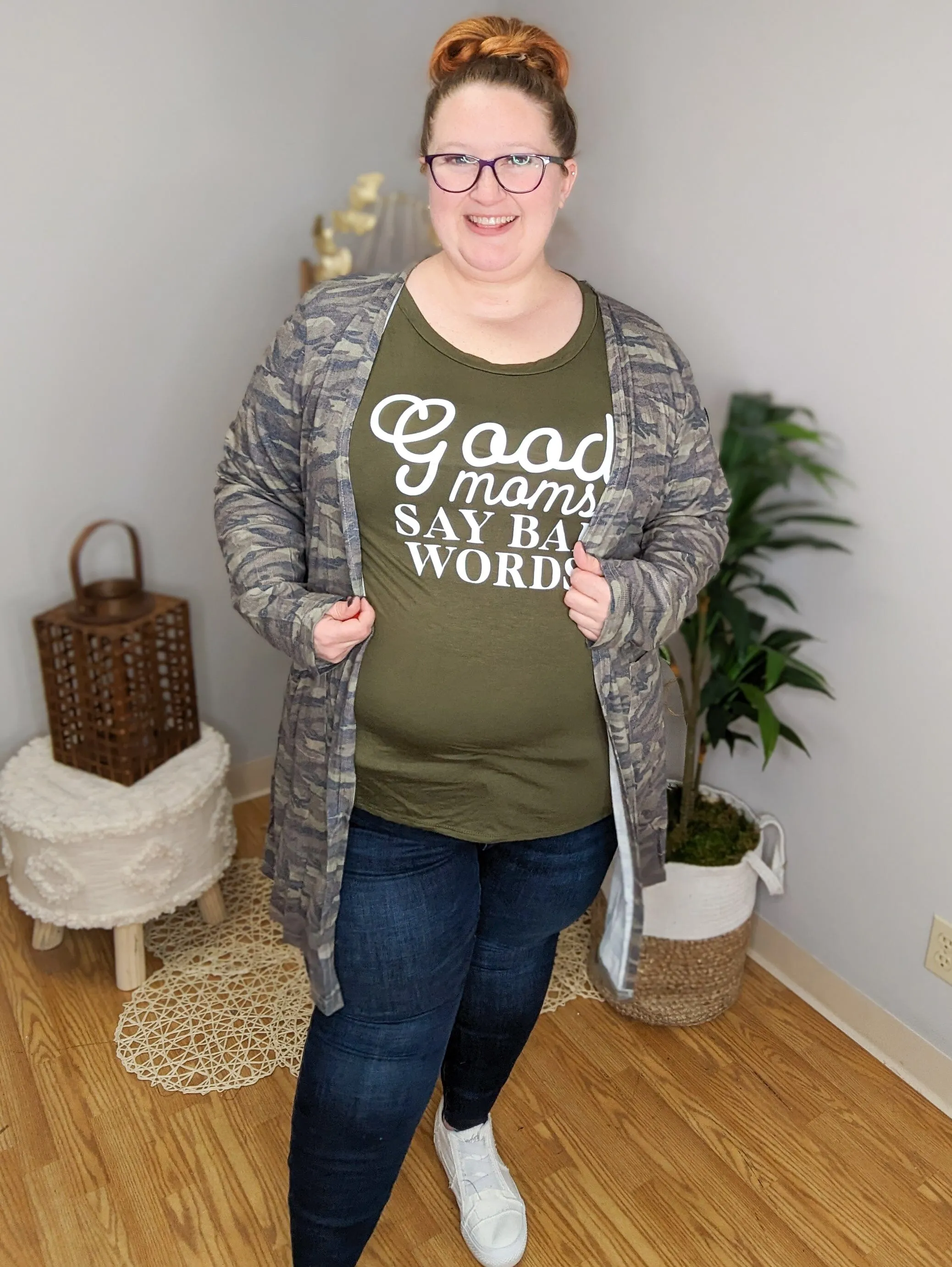 Teagan Triple Stretch Open Cardigan (Prints)