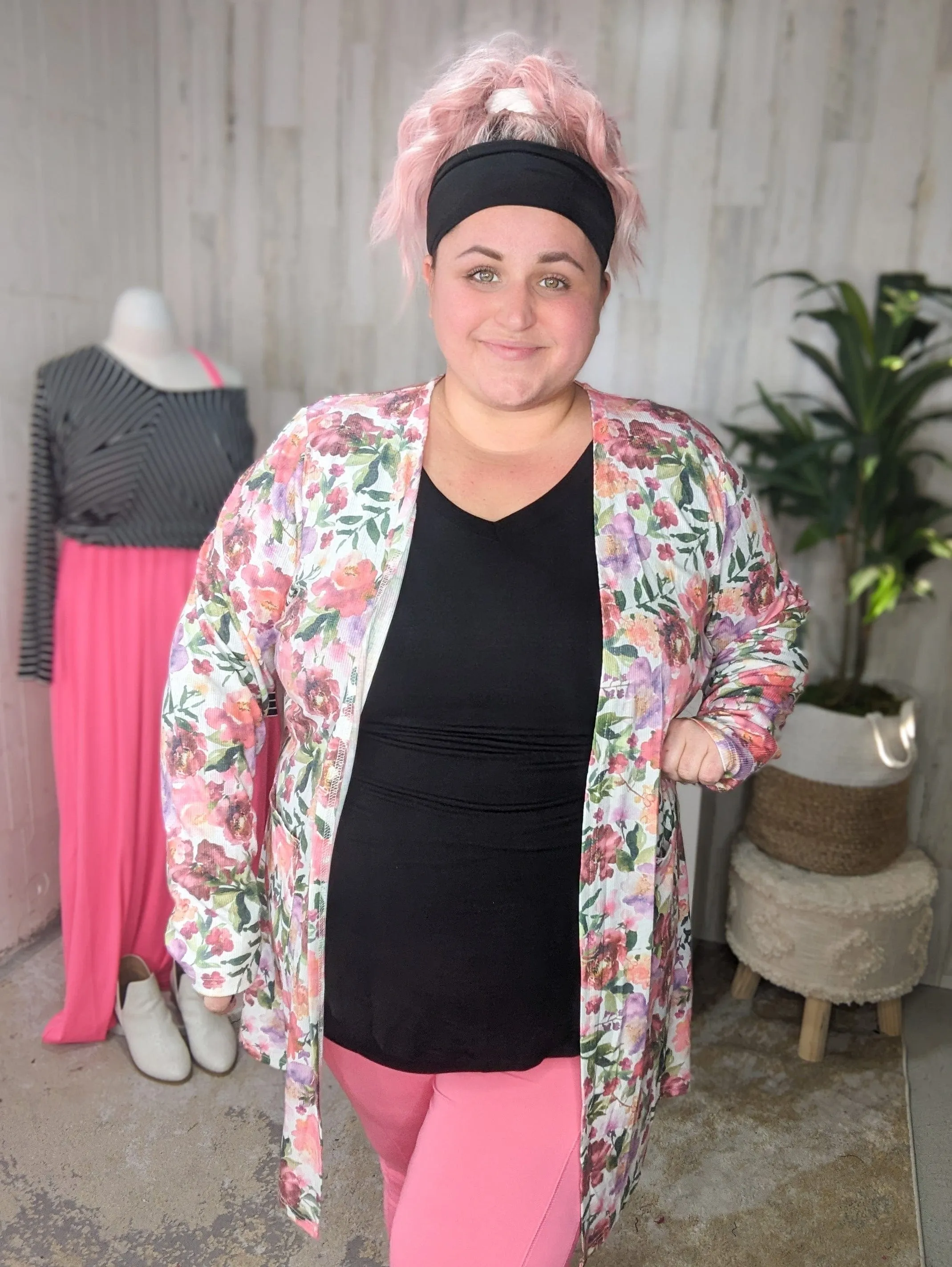 Teagan Triple Stretch Open Cardigan (Prints)