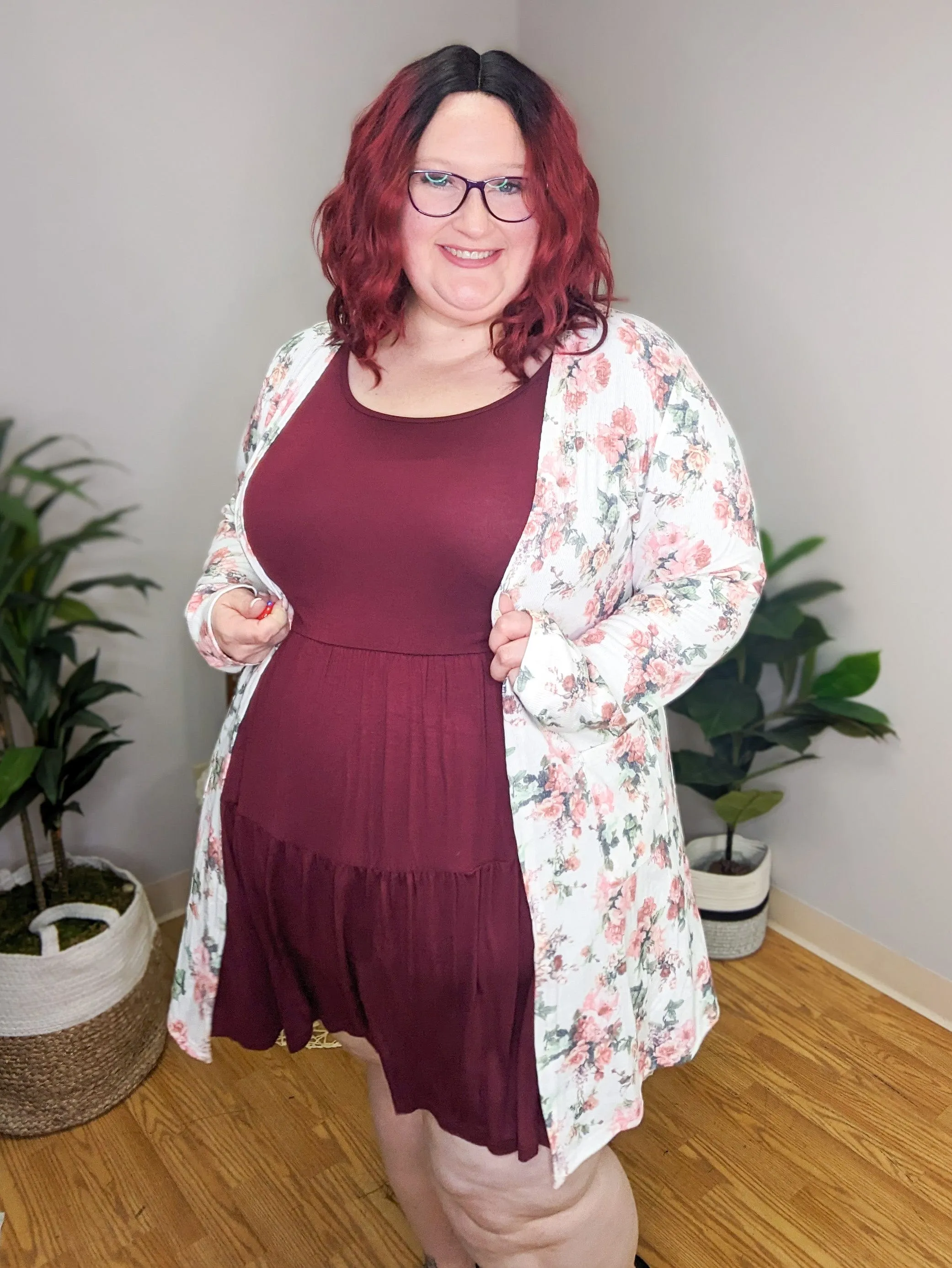 Teagan Triple Stretch Open Cardigan (Prints)