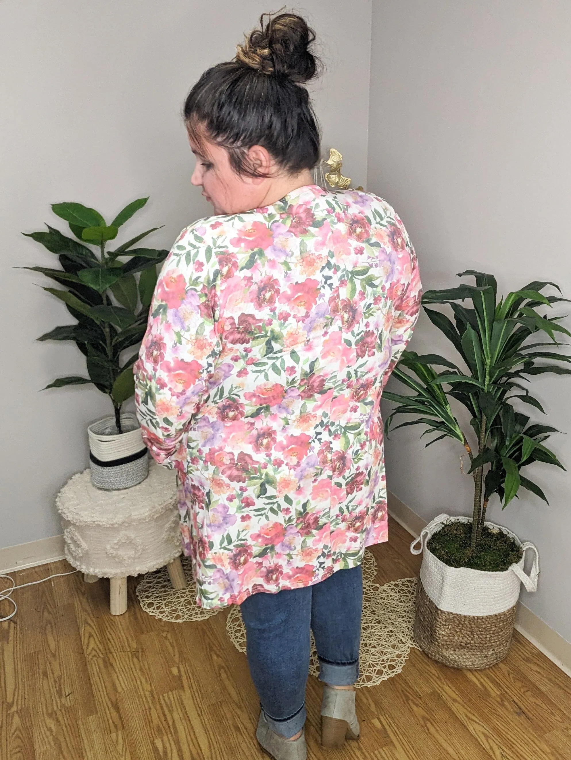 Teagan Triple Stretch Open Cardigan (Prints)