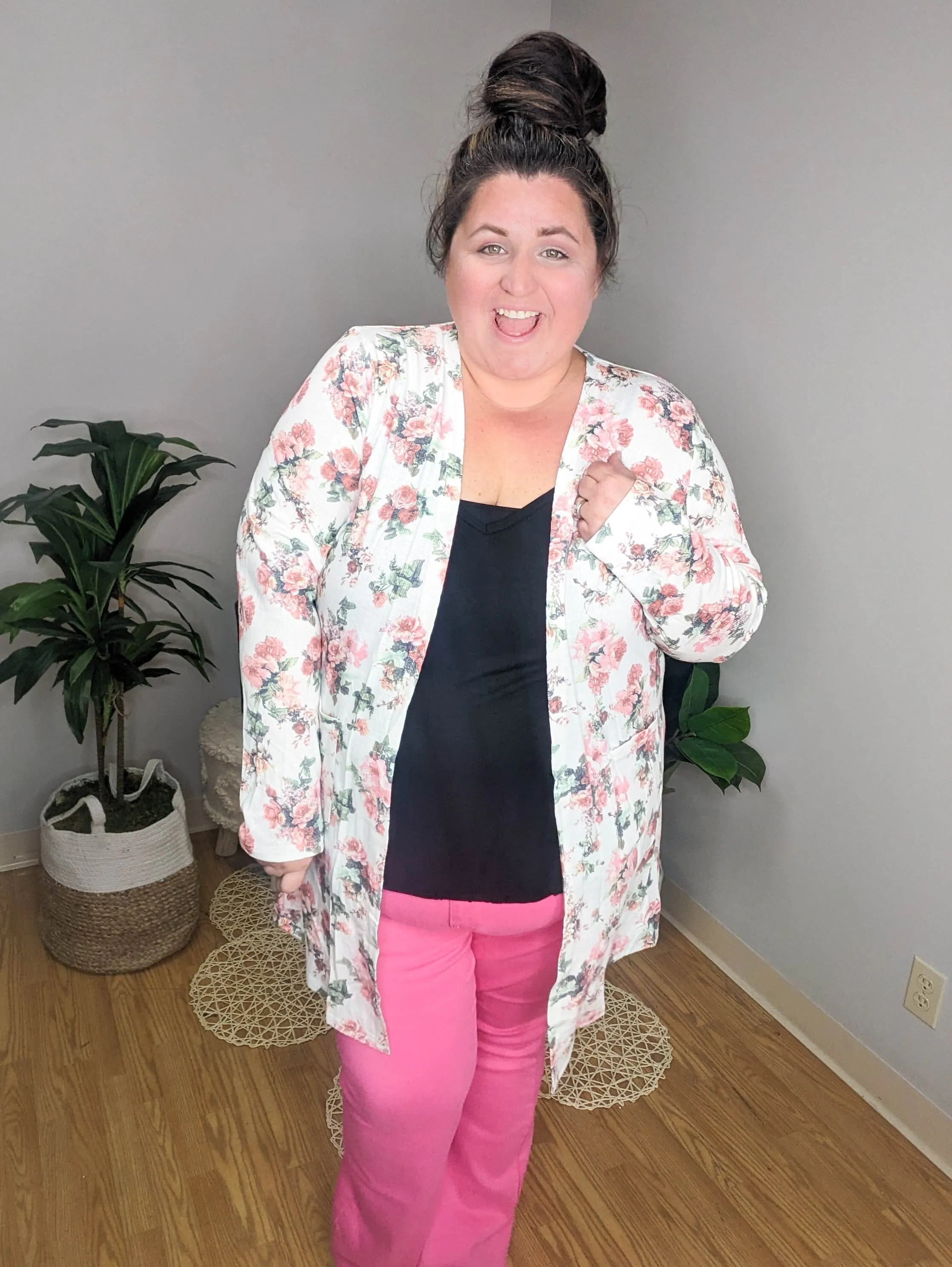 Teagan Triple Stretch Open Cardigan (Prints)