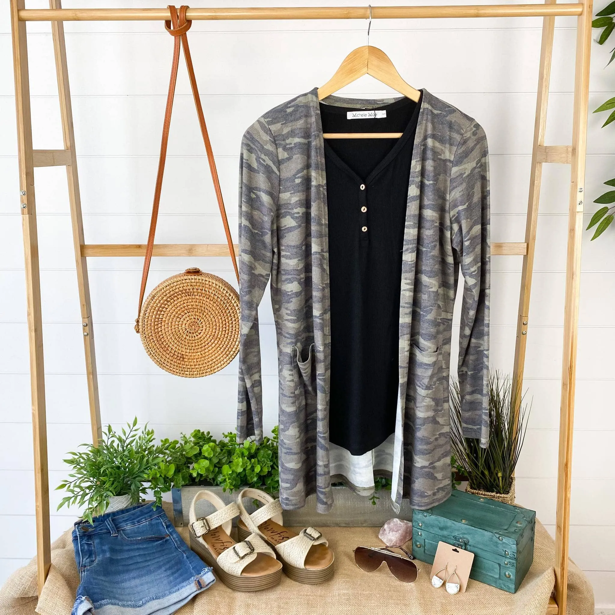 Teagan Triple Stretch Open Cardigan (Prints)