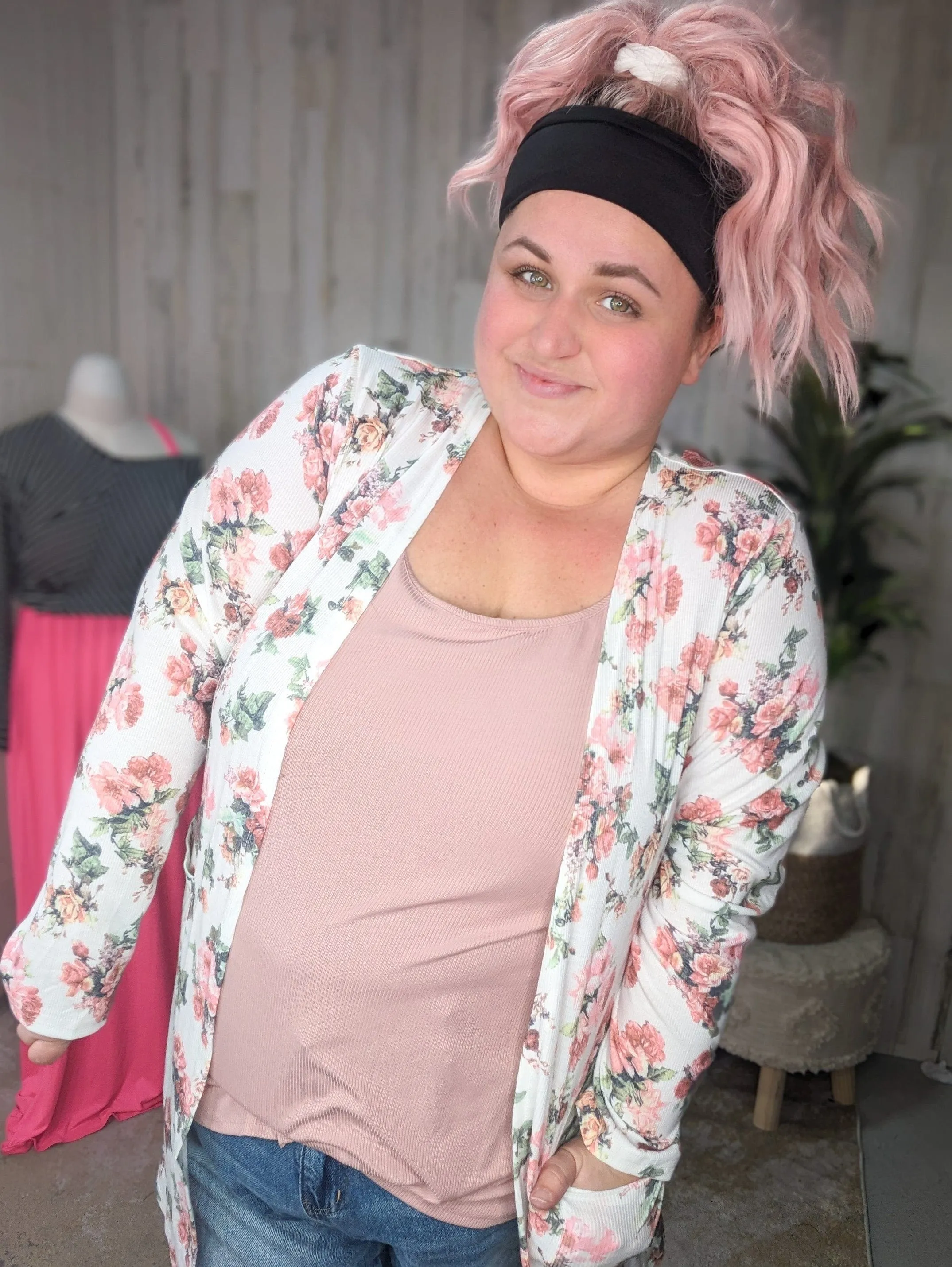 Teagan Triple Stretch Open Cardigan (Prints)