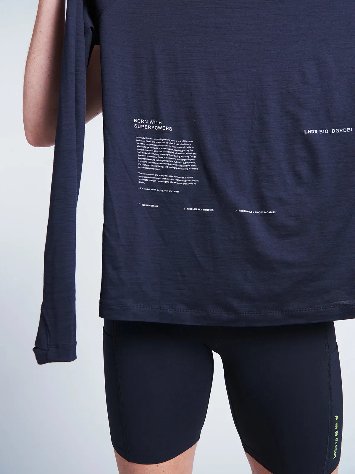 TECH-ERINO Long Sleeve Tee Black