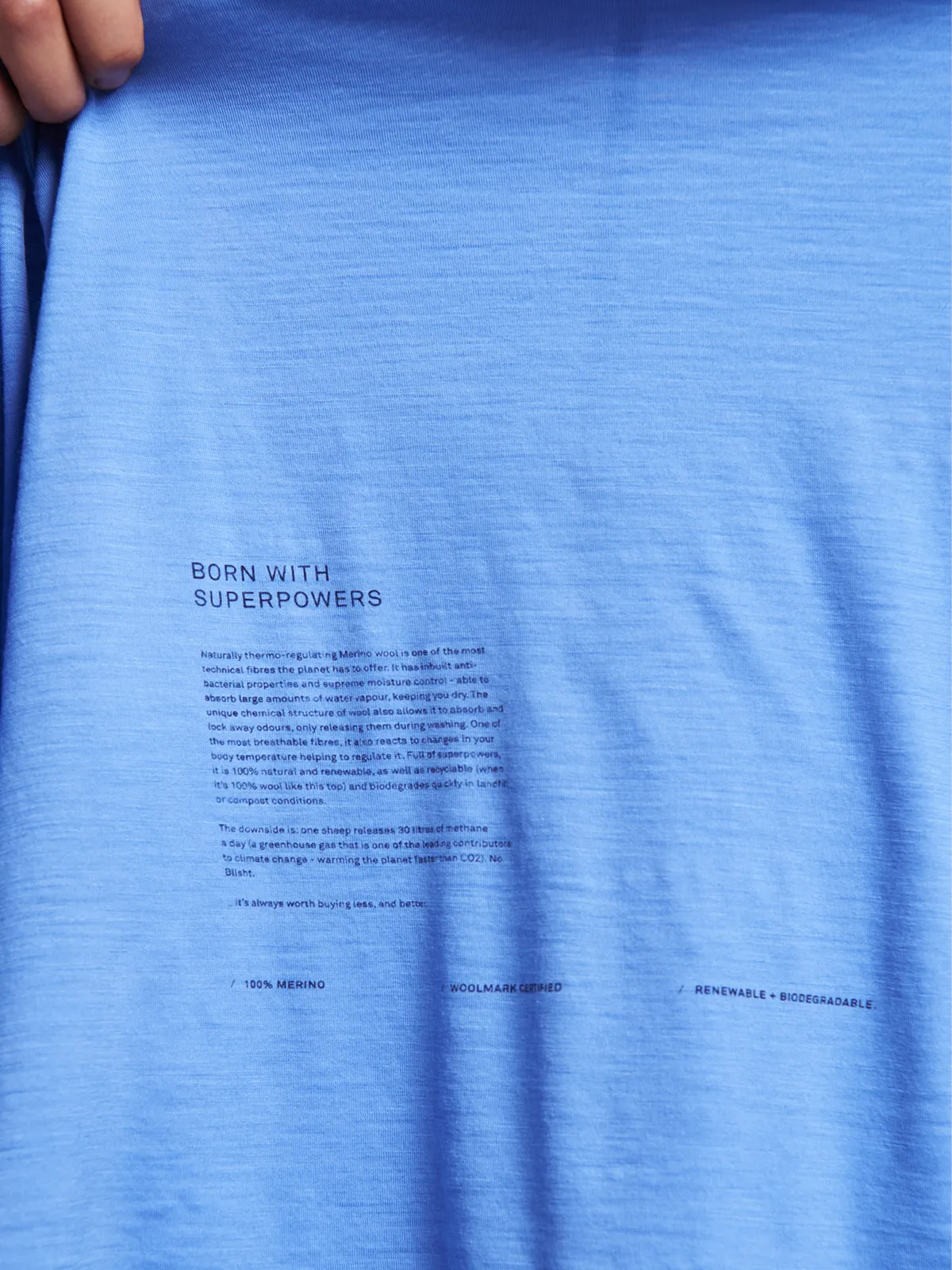 TECH-ERINO Long Sleeve Tee Blue Bonnet