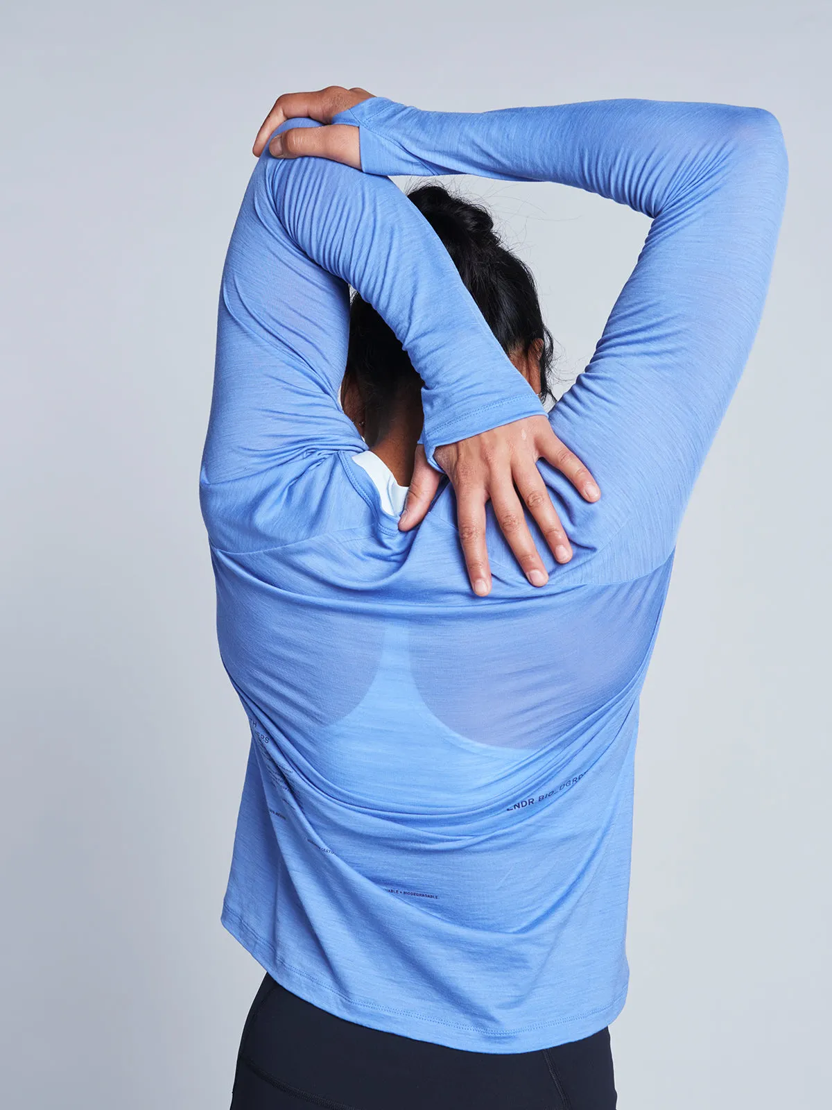 TECH-ERINO Long Sleeve Tee Blue Bonnet