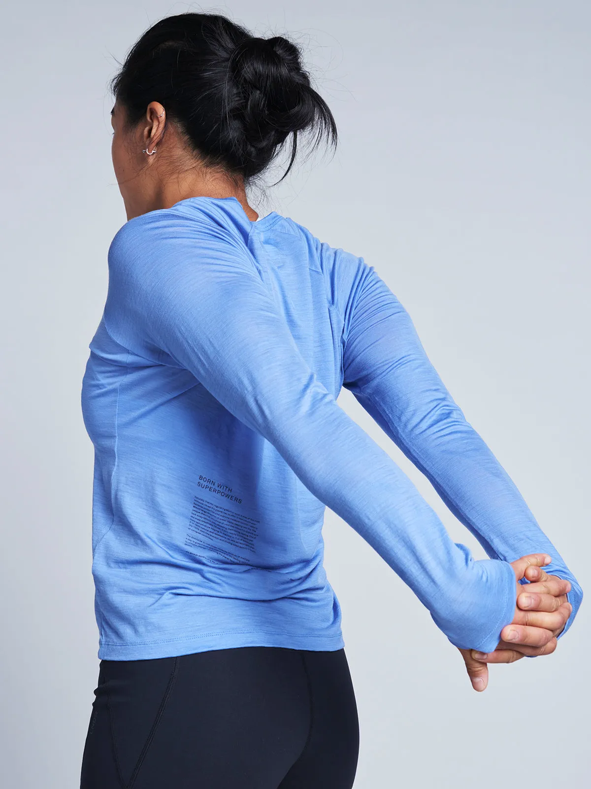 TECH-ERINO Long Sleeve Tee Blue Bonnet