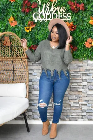 The “Living on the Edge” Sweater (Olive)
